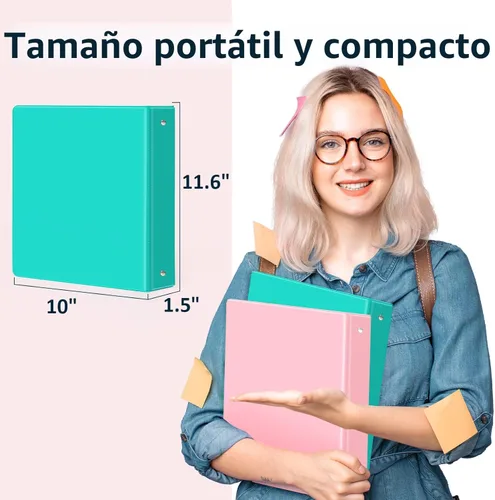 Miniatura 6 de BinderX - Carpeta de 3 anillos redondos extraduradera de 1 pulgada, se adapta a 175 hojas de papel de 8.5 x 11 pulgadas, cubierta personalizable