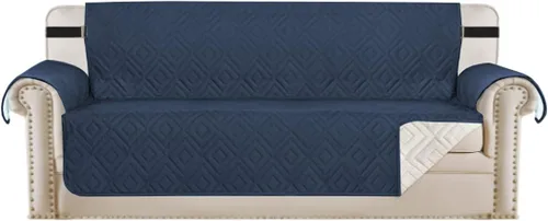Miniatura 11 de H.VERSAILTEX Funda reversible para silla, protector de muebles antideslizante, resistente al agua, con correas elásticas de 2 pulgadas