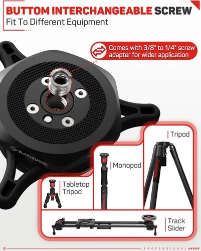 Miniatura 4 de IFOOTAGE Placa de liberación rápida Seastar Q1S, soporte de trípode de conexión rápida compatible con Canon, Nikon, Sony DSLR videocámara