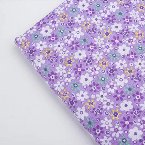 Miniatura 5 de 7 piezas de tela de algodón floral de 20.0 x 20.0 pulgadas, suministros para hacer máscaras, acolchado, retazos, tela de retazos, paquetes de Morado