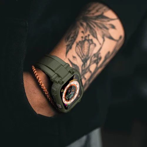 Miniatura 6 de amBand Bands - Funda protectora de pantalla compatible con Apple Watch Ultra 3/2/1 de 1.732 pulgadas, correa resistente M1 Sport Series y película
