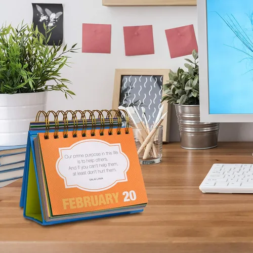 Miniatura 5 de Global Printed Products Calendario Diario Perpetuo Motivacional e Inspiracional de Hojas para Voltear con Caballete Autoportante (Colores Brillantes)