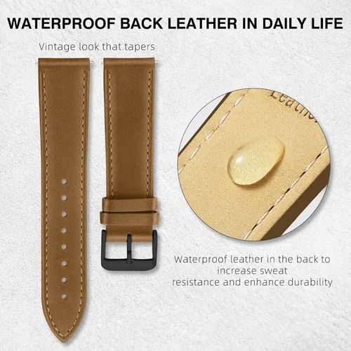 Miniatura 62 de Ritche Correa de reloj de cuero de liberación rápida para hombres y mujeres, correa de reloj de 0.79 pulgadas, 0.78 pulgadas, 0.86 pulgadas