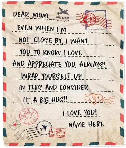 Miniatura 7 de Manta personalizada con texto en inglés «To My Mom from Daughter Wolf I Am Because You are Mom», para cumpleaños, día de la madre, Navidad, manta
