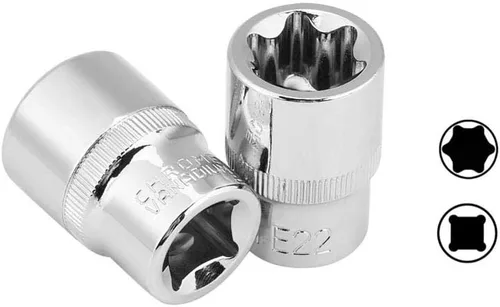 Miniatura 3 de Torx Socket Set a prueba de manipulaciones Torx Star Bit Torq Torque hembra E-socket Set E4-E24 1/4 "3/8" 1/2" Drive 14Pcs
