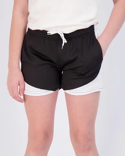 Miniatura 4 de Real Essentials Paquete de 4 pantalones cortos deportivos de malla para niñas con bolsillos