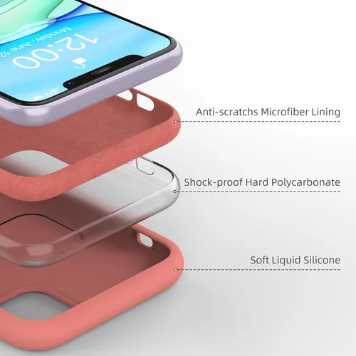 Miniatura 4 de Funda de silicona líquida compatible con iPhone 11, color coral [Protección contra caídas] [Resistente a los arañazos, a prueba de golpes]