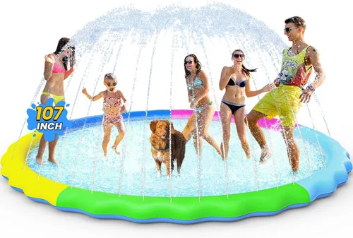 Miniatura 18 de VISTOP - Alfombrilla antideslizante para niños y perros, juguetes acuáticos de verano para piscinas de aspersión - Alfombrilla divertida para jugar