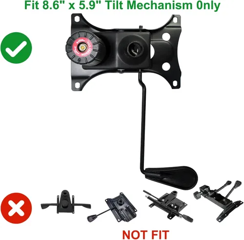 Miniatura 6 de MySit Piezas de repuesto para silla de oficina de alta resistencia de 300 libras, mecanismo de control de inclinación de 5.9 x 8.6 pulgadas