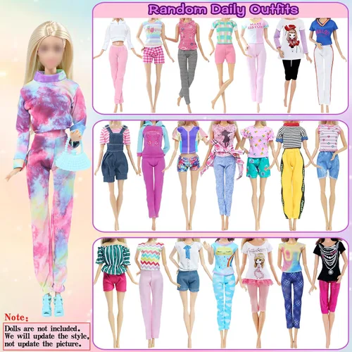 Miniatura 5 de 65 piezas de ropa y accesorios para muñecas, 5 vestidos de moda, 3 vestidos de novia, 4 trajes de arriba y pantalones, 3 trajes de baño, 5 faldas