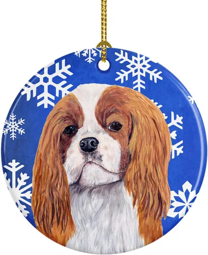 Miniatura 75 de Caroline's Treasures Cavalier Spaniel - Adorno de cerámica para colgar en el árbol de Navidad, para el hogar, Navidad, fiestas, regalo, 3 pulgadas