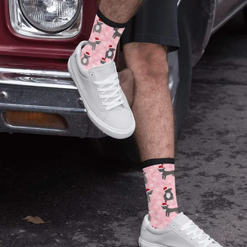 Miniatura 5 de Pitbull - Calcetines casuales de Navidad para hombres y mujeres, divertidos y divertidos calcetines de tubo, negro y blanco