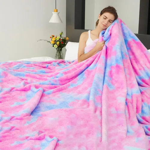 Miniatura 16 de Manta de forro polar púrpura tipo cobija - Manta de 300 GSM para sofá, cama, suave, ligera, mullida, acogedora, mantas de microfibra y cobijas