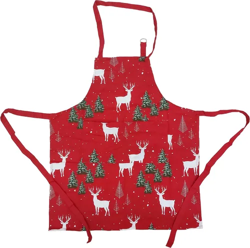 Miniatura 6 de Delantal, bosque de Navidad, delantal 100% algodón con correa ajustable para el cuello y lazos y bolsillo extralargos, tamaño 28 x 32 pulgadas.