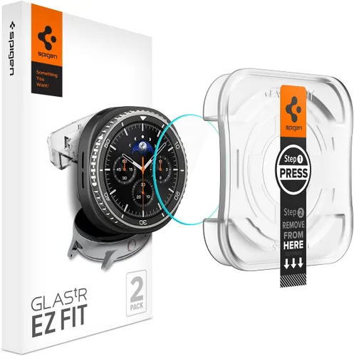 Miniatura 10 de Spigen Protector de pantalla de vidrio templado [GlasTR EZ FIT] diseñado para Galaxy Watch 7 (40mm) - Paquete de 2