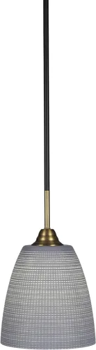Miniatura 203 de Toltec Lighting Paramount - Mini colgante de 1 luz en acabado negro mate con cristal de arte perla de 7 pulgadas y estilo negro