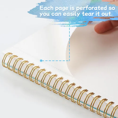 Miniatura 3 de Phinus Cuaderno de bocetos para acuarela de 30 hojas 14 x 21,6 cm, papel para acuarela prensado en frío (140 lb/300 g/m²), cuaderno de acuarela