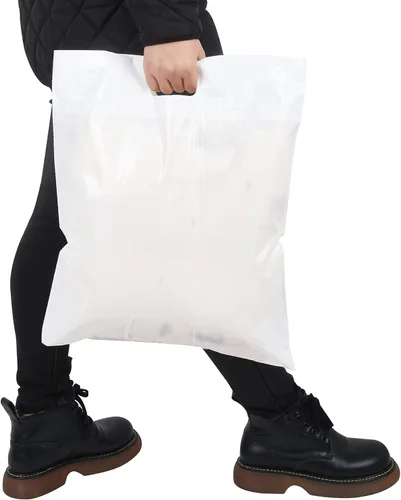 Miniatura 5 de Bolsas de plástico grandes de 16 x 18 pulgadas con asas, bolsas de plástico grandes con asas, paquete de 100 bolsas gruesas para mercancía
