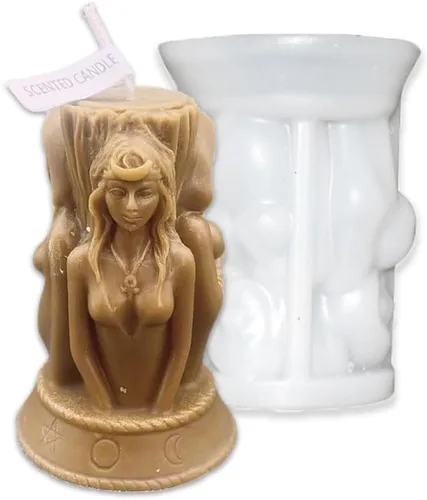 Miniatura 3 de Cestony Moldes de silicona con forma de cara multifacética 3D para velas de bricolaje, pilar de resina, velas de aromaterapia, cera de jabón