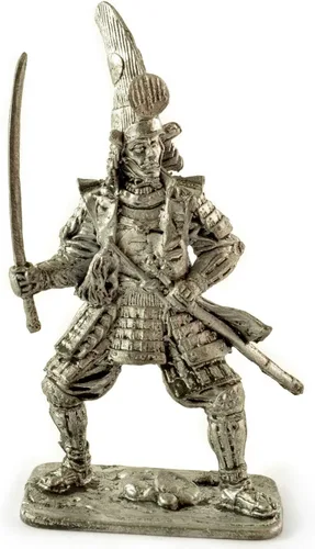 Miniatura 14 de General chino, dinastía Han. Escultura de metal. Colección 2.126 in (escala 1/32) Figura miniatura. Soldados de juguete de lata