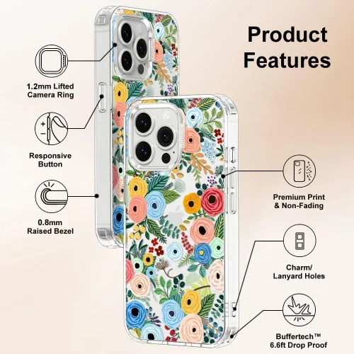Miniatura 6 de MOSNOVO Funda para iPhone 13 Pro, [Buffertech protección contra caídas de grado militar de 6.6 pies] [Tecnología antidespegado] Diseño de funda