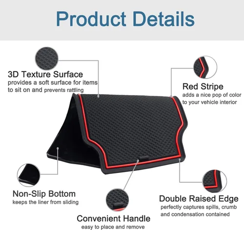 Miniatura 7 de JDMCAR Compatible con Accesorios para Chevy Colorado/GMC Canyon 2015-2022 Juego de Insertos Premium para Portavasos, Consola y Bolsillos de Puerta