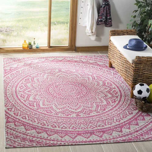 Miniatura 54 de SAFAVIEH Alfombra lavable para exteriores, colección Courtyard - Pasillo de 2.3 x 8 pies, color beige claro y marrón claro, no desprende pelusa