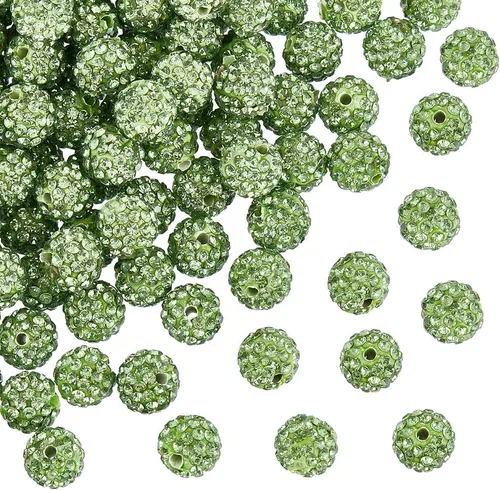 Miniatura 11 de PH PandaHall 100 cuentas de diamantes de imitación negros de 0.394 pulgadas (0.394 in) cuentas de arcilla negra de polímero de cristal de arcilla