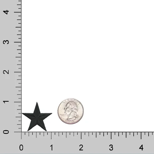 Miniatura 5 de Laughing Lizards Parches bordados con estrellas para planchar para ropa, chaquetas, mochilas y decoraciones (negro, 1 pulgada)