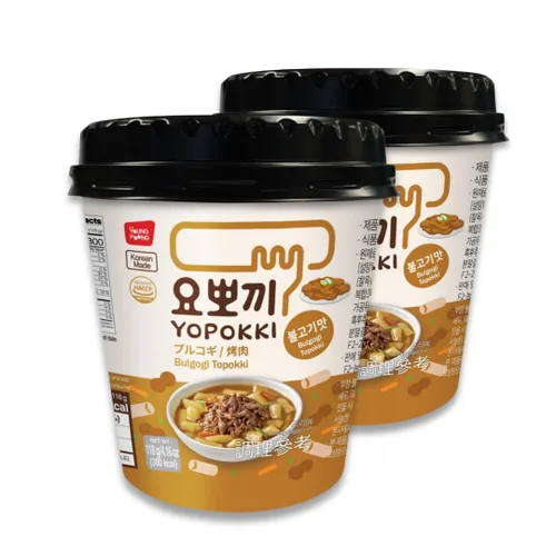 Miniatura 9 de Yopokki Taza Instantánea de Tteokbokki (Mantequilla de Cebolla, 2 Tazas) Comida callejera coreana con salsa sabor a mantequilla de cebolla. Pastel