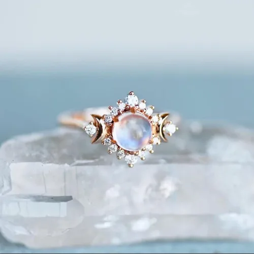 Miniatura 5 de Anillos de compromiso con la vida en anillos de luna y sol anillos de aniversario de compromiso boda celestial regalos de moda para damas regalos