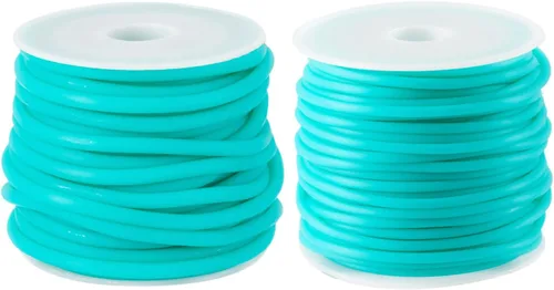 Miniatura 19 de FASHEWELRY 3 rollos de cables de goma huecos para tejer, cable de peluquero de 0.079 pulgadas (0.079 in), cables de silicona para tejer puntada