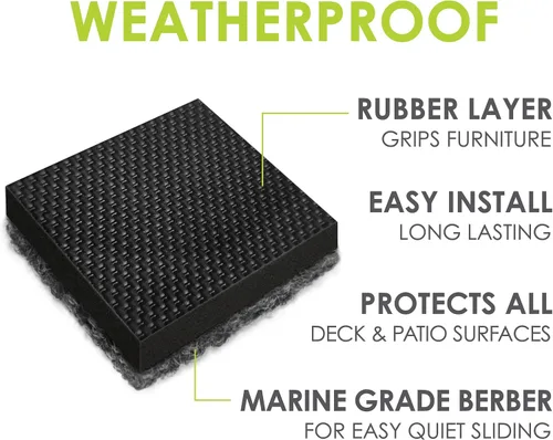 Miniatura 2 de Slipstick GorillaOutdoor - Deslizadores de muebles resistentes a la intemperie de 2-1/2 pulgadas para pisos de superficie dura (paquete de 4)