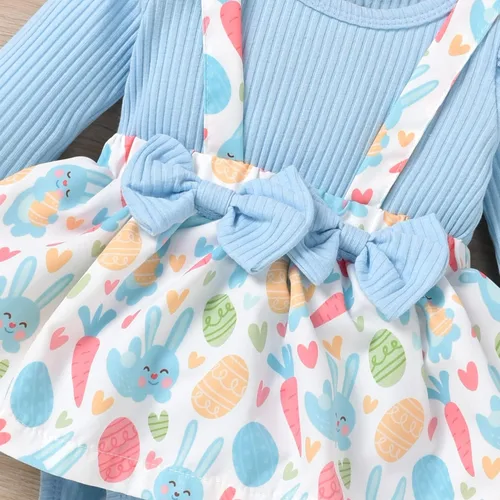 Miniatura 145 de Unutiylo Ropa de bebé recién nacida prematura con tirantes, traje de otoño e invierno, traje de manga larga con volantes
