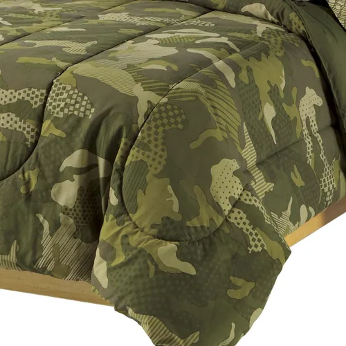 Miniatura 3 de everydayhomeoutlet Dream Factory - Juego de edredón para niños, diseño de camuflaje verde militar, multicolor, tamaño individual