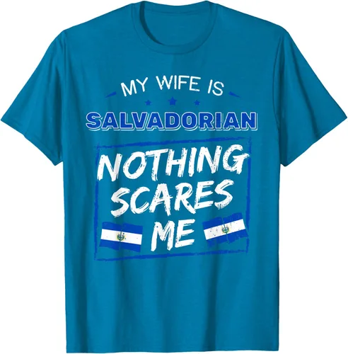 Miniatura 11 de Camiseta con la bandera de raíces salvadoreñas de El Salvador My Wife Is Salvadoran Roots, Negro