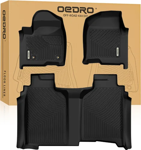 Miniatura 13 de OEDRO Alfombrillas de suelo aptas para Chevy Silverado/GMC Sierra 1500 2019-2026, 2500HD 3500HD 2020-2026, cabina doble con asientos de banco