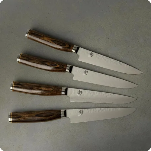 Miniatura 3 de Shun Premier - Juego de cuchillos para carne, 4 piezas, cuchillos de 5 pulgadas, juego de cuchillos japoneses hechos a mano, núcleo VG-MAX