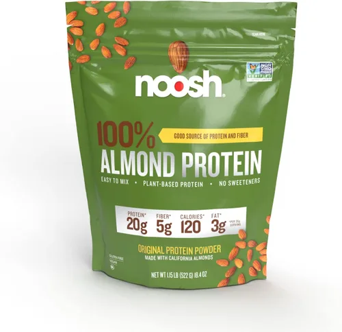 Miniatura 8 de NOOSH Polvo de proteína de almendra a base de plantas, vainilla, 1.45 oz, proteína vegana en polvo, todos los ingredientes naturales, sin OMG, sin