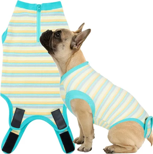 Miniatura 7 de Traje de Recuperación Wabdhaly para Perros, Traje de Cone de Perro con Cremallera Alternativa para Cirugía de Esterilización Femenina, Traje