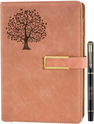 Miniatura 20 de Fanery sue Tree of Life - Diario de escritura recargable para mujeres y hombres, cuaderno de tapa dura de piel sintética, A5, rayado universitario