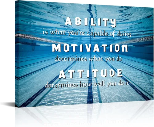 iHAPPYWALL Cuadro grande para piscina, arte de pared, ejercicio relajante con habilidad, motivación, actitud, inspirador, gimnasio, póster impreso,