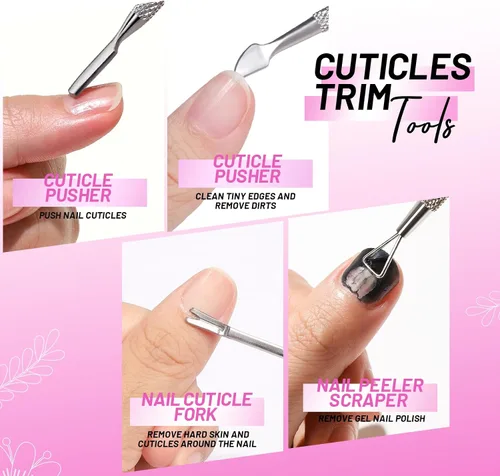 Miniatura 3 de FANDAMEI Limas y limas de uñas, kit de cuidado de uñas, juego de herramientas para cutículas de uñas, herramientas de manicura, lima de uñas, bloque