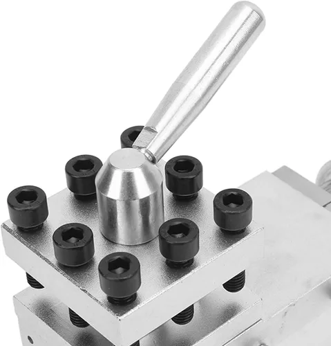 Miniatura 9 de Herramienta de torno de aleación de aluminio Mg, abrazadera de poste de vicio, fácil instalación, a prueba de óxido, movimiento estable
