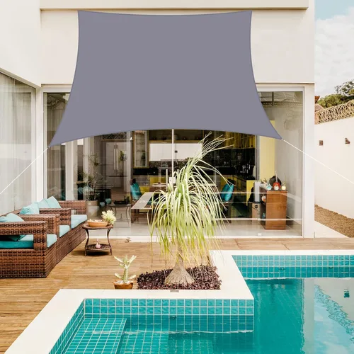 Miniatura 27 de Neween Toldo tipo vela triangular de 6 pies 7 pulgadas x 6 pies 7 pulgadas x 6 pies 7 pulgadas, impermeable, para patio, terraza, pérgola, para Gris