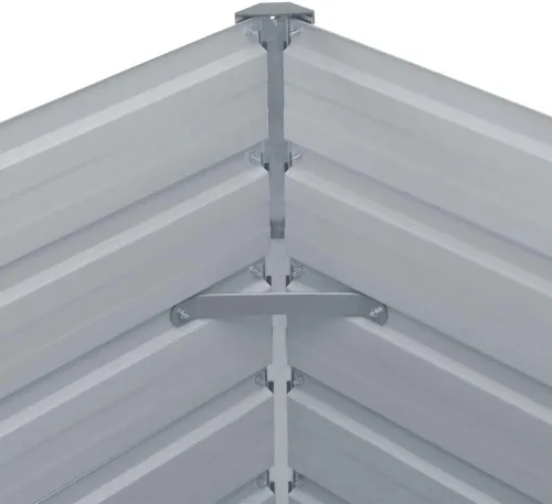 Miniatura 7 de vidaXL Cama de jardín elevada, cama de flores elevada, maceta de acero galvanizado, maceta al aire libre para patio, jardín, verduras, hierbas, gris