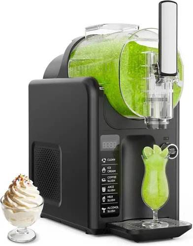 Máquina de granizado y máquina para hacer helados 2 en 1, 6 modos para batidos, batidos, cócteles, margarita y helado, no necesita hielo,