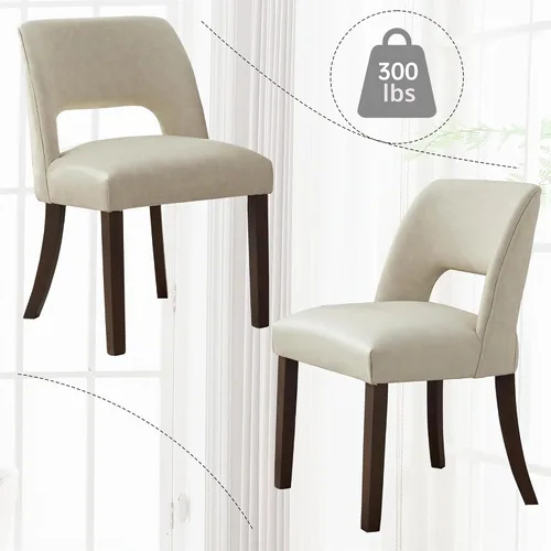 Miniatura 8 de VKNOW Juego de 2 sillas de comedor modernas, tapizadas de piel sintética, sillas de comedor, sillas de cocina, sillas de cena de granja para cocina