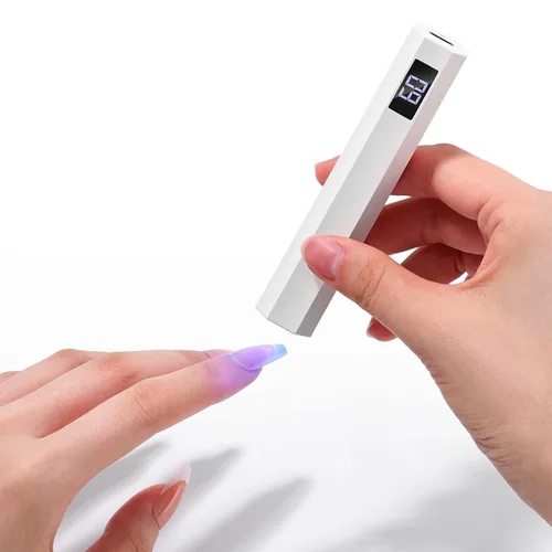 Miniatura 11 de SAVILAND Essentials Lámpara de uñas LED manos libres: luz UV rosa de secado rápido con soporte plegable LCD visible Temporizador de 20/60s lámpara