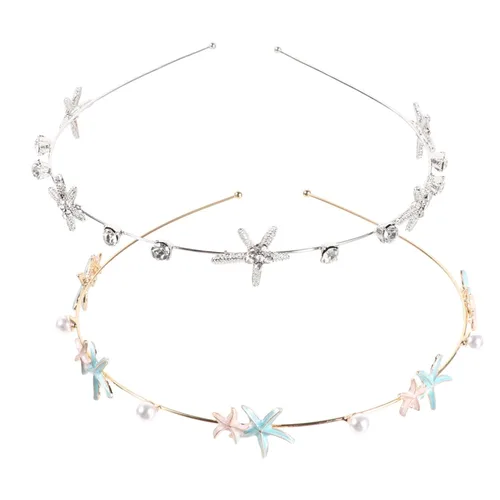 Beaupretty Diadema con diamantes de imitación para el cabello, accesorios brillantes de sirena para bodas, fiestas y ropa de playa